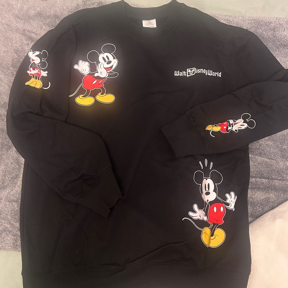 Disney Black Sweatshirt with Mickey Mouse Graphics